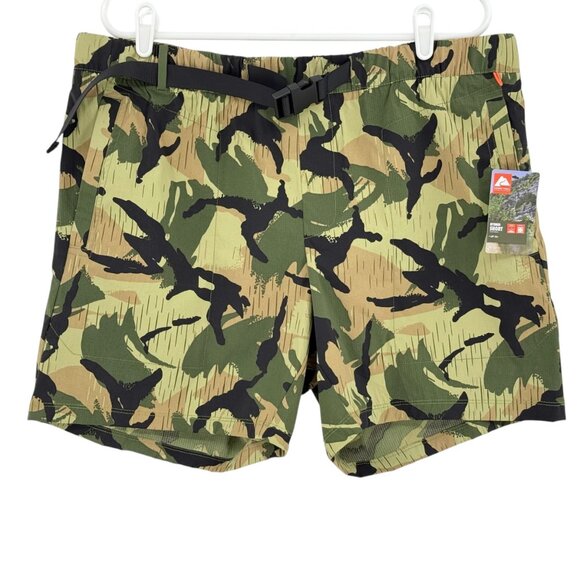 NWT Ozark Trail Men's Stretch Water Resistant UPF 50 Camo Hybrid Shorts Size XL - Picture 1 of 11